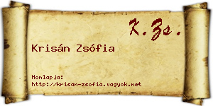 Krisán Zsófia névjegykártya
